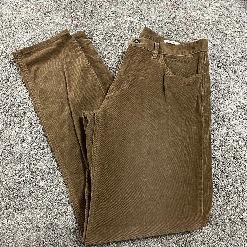 Flint And Tinder Men's Brown Slim Fit Corduroy Pants size 34x34